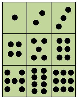 Preview of Spatial Pattern and Number Matching Cards (1-9)