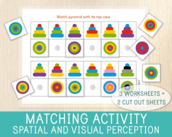 Preview of Spatial and Visual Perception, Matching Activity, Worksheets, Colors, Attention