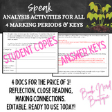 Speak (Anderson) Analysis Activities & Answer Keys for All