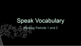 Speak Novel Vocabulary Part 1 Introduction