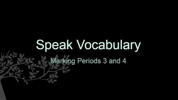 Preview of Speak Novel Vocabulary Part 2 Introduction