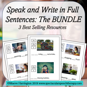 Preview of Speak and Write in Full Sentences! THE BUNDLE (Distance Learning made easy)