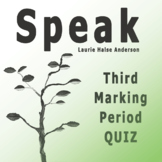 Speak by Laurie Halse Anderson Third Marking Period Quiz w