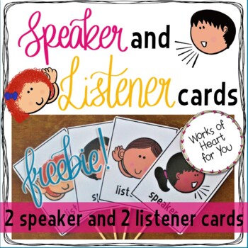 Preview of Speaker & Listener Cards - for Think Pair Share, Turn & Talk, partner activities