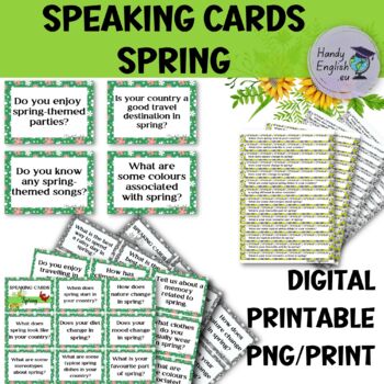 Preview of Speaking Cards Spring ESL ELA digital and printable activity