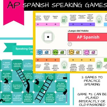 Preview of AP SPANISH LANGUAGE SPEAKING PRACTICE GAME