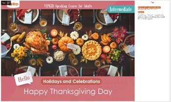 Preview of Gobble Up Your English! Learn About Thanksgiving with VIPKID (Vocabulary, Activi