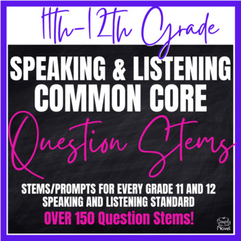 Preview of Common Core Question Stems Grades 11-12 ELA - Speaking & Listening