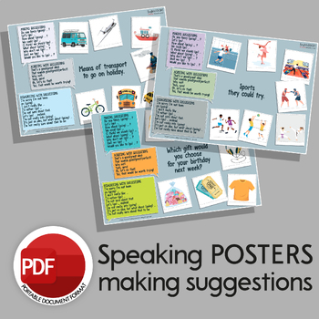 Preview of Speaking Posters/Task Cards/Making Suggestions/Test Prep for ESL Speaking