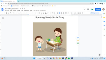 Preview of Speaking Slowly Social Story