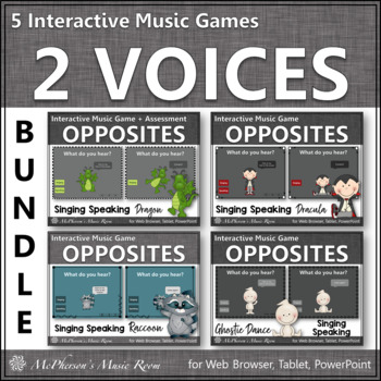 Preview of Speaking Voice or Singing Voice Interactive Music Games 2 VOICES {Bundle}