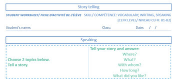 Preview of Speaking Worksheet•Story telling | Language learner | CEFR B1-C2 | Teens+ |