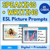 Speaking & Writing Cards for ELL Students {July}