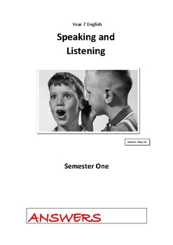 Preview of Speaking and Listening Booklet 7.1 Answers