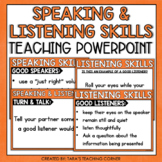 Speaking and Listening Skills | Teaching PowerPoint