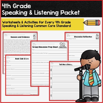 Preview of Speaking and Listening Worksheets and Activities: 4th Grade Common Core