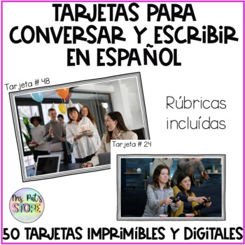 Preview of Speaking and Writing cards Spanish Activity Conversación y escritura español