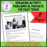 Speaking activity il passato Editable printable worksheets
