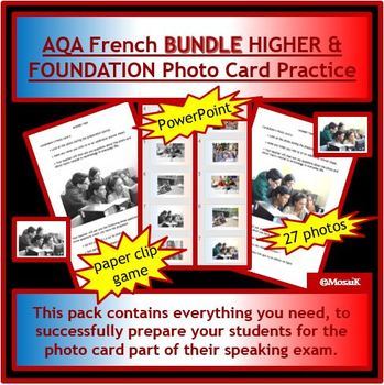 Preview of Speaking photo card French AQA GCSE BUNDLE