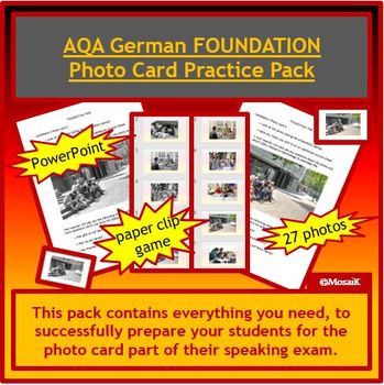 Preview of Speaking photo card German Foundation AQA GCSE