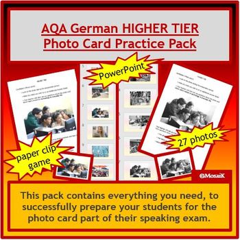 Preview of Speaking photo card German Higher AQA GCSE