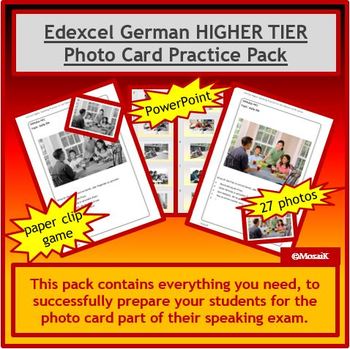 Preview of Speaking photo card German Higher Edexcel GCSE
