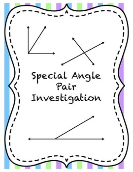 Preview of Special Angle Pair Investigation