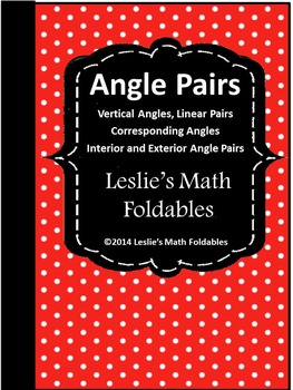 Preview of Special Angle Pairs Math Foldable