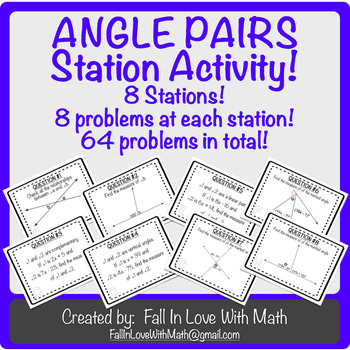 Preview of Special Angle Pairs Station Activity!