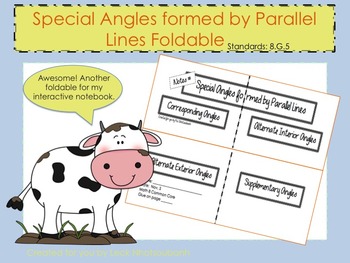 Preview of Special Angles within Parallel Lines Foldable