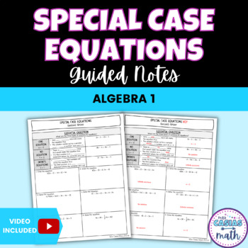 Preview of Solving Equations with Special Cases Guided Notes Lesson Algebra 1