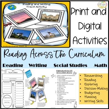 Preview of Special ED Reading Writing Travel Activity Set 4 Print and Digital Activities