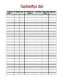 Special Ed Caseload Evaluation List/Chart  (Perfectly organized)