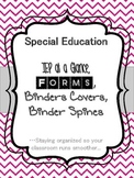 Special Ed IEP at a Glance, Data Binder Covers, Forms