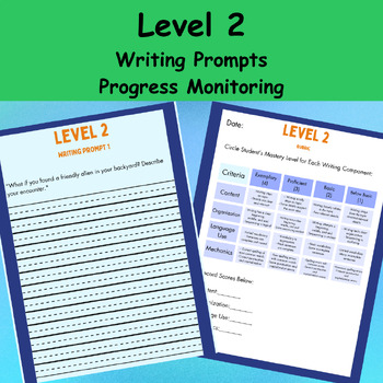 Preview of Special Ed | Level 2 Second Grade Writing Prompts and Rubric