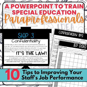 Preview of Special Ed Paraprofessional Training Power Point & Handouts