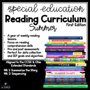 Preview of Special Ed Reading Curriculum:  Summer Reading Comprehension Skills Lesson Plans