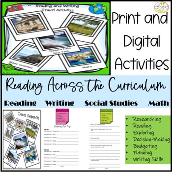 Preview of Special Ed Reading Writing Travel Activity Print and Digital Activities Set 1