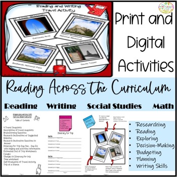 Preview of Special Ed Reading Writing Travel Activity Set 3 Print and Digital Activities