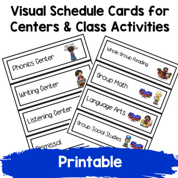 (Special Ed.) Schedule Cards for Centers & Class Activities- White ...