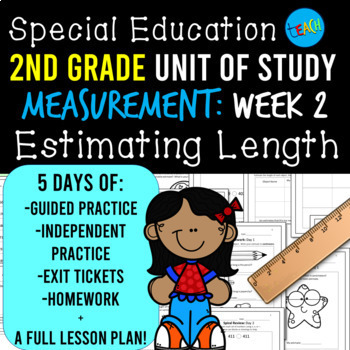 Preview of Special Ed 2nd Grade Math: Estimating Length - inches, feet, meters, centimeters