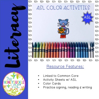 Preview of ASL Color Activities Worksheets Centers Workstations