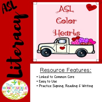 Preview of ASL Color Hearts Activities Flash Cards Games
