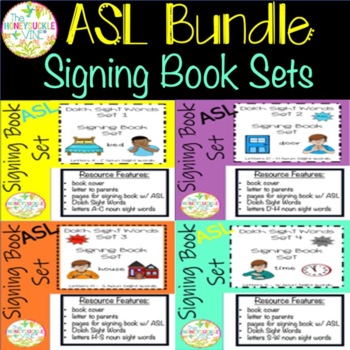 Preview of ASL Dolch Sight Words Signing Book Sets BUNDLE for Parents
