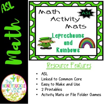 Preview of ASL Leprechauns Rainbows Math Numeracy Activities