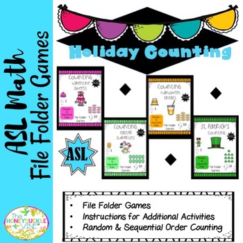 Preview of ASL Math Holiday Counting 1-10 Activities & Games Bundle