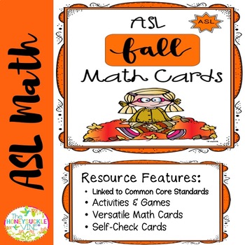 Preview of Special Education ASL Math Numeracy Fall Cards Games Centers Activities