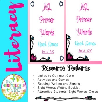 Preview of Special Education ASL Primer Words Heart Games Activities Centers Workstations