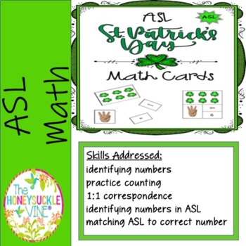Preview of ASL St. Patrick's Day Math Cards 1-20