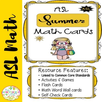 Preview of Special Education ASL Summer Numeracy Math Cards 1-20 Activities Games